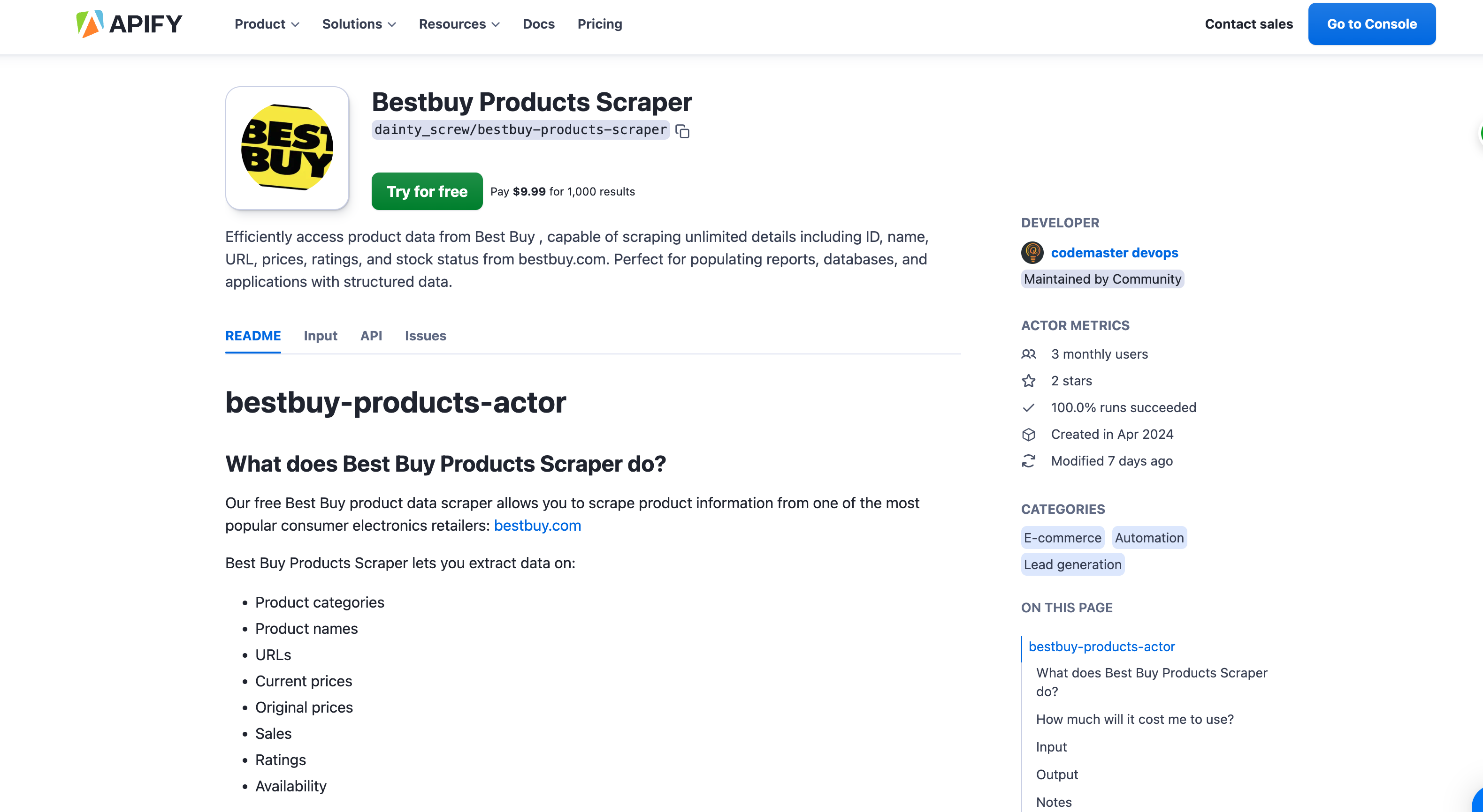 Best Buy Products Scraper and Price Tracking