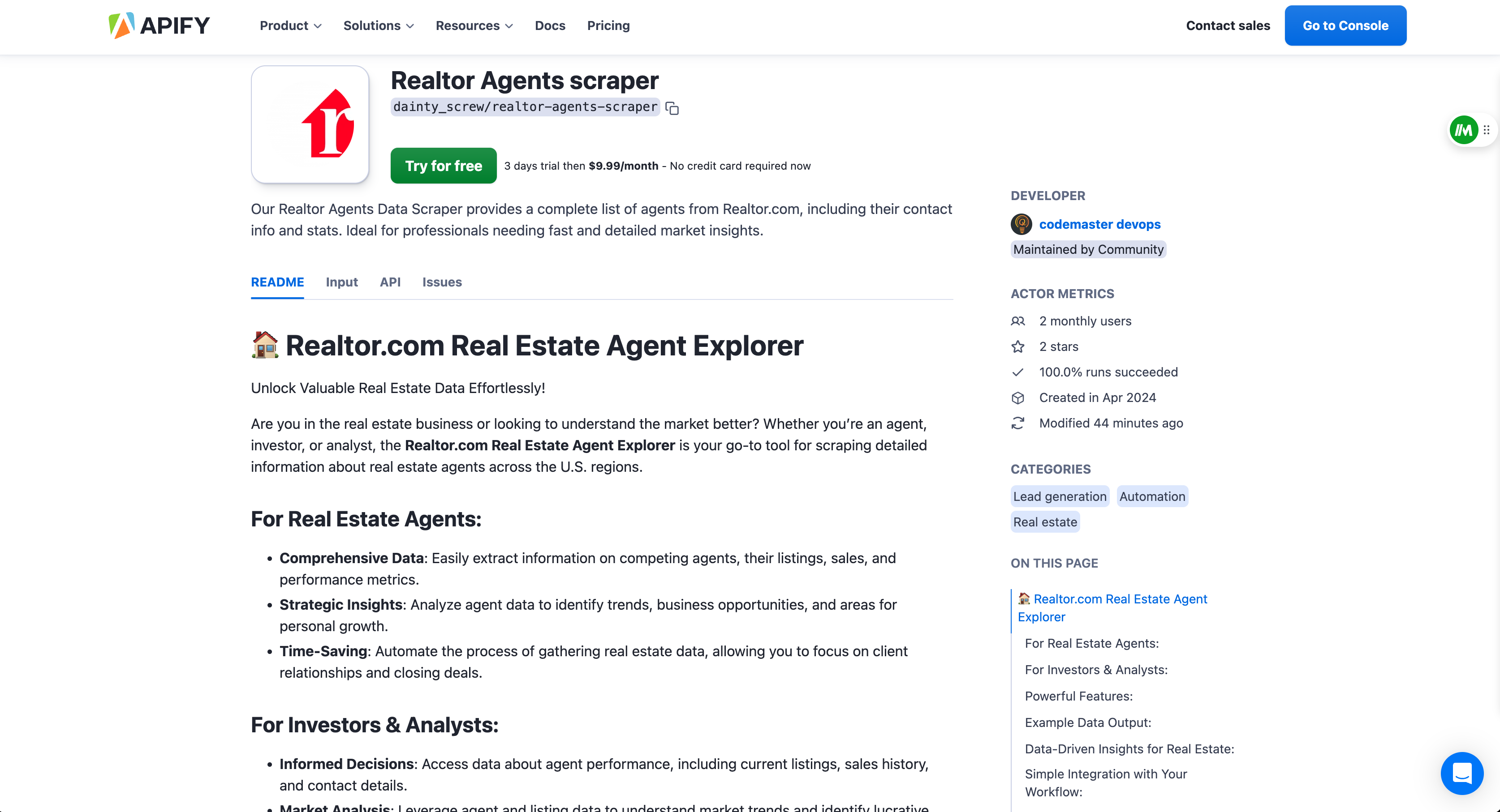 Efficient Realtor Agents Data Extraction and Analytics for Real Estate Professionals